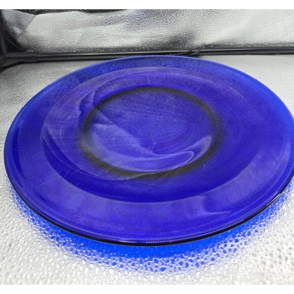Cobalt Blue Glass Dinner Plate 10.5-Inch Diameter - Picture 6 of 6